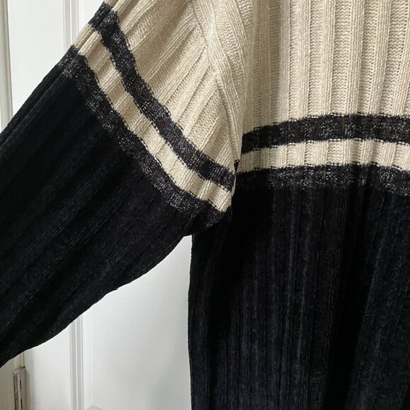 Y2K S Squared Sweater Mens XL Chenille V-neck Chunky Knit Skate Chandler Friends - Picture 4 of 9